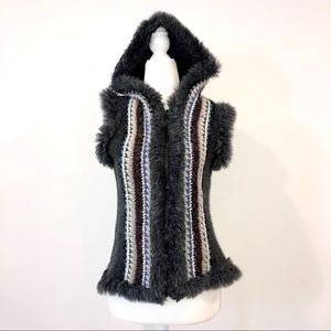 100% Wool Native Inspired Hoodie Vest